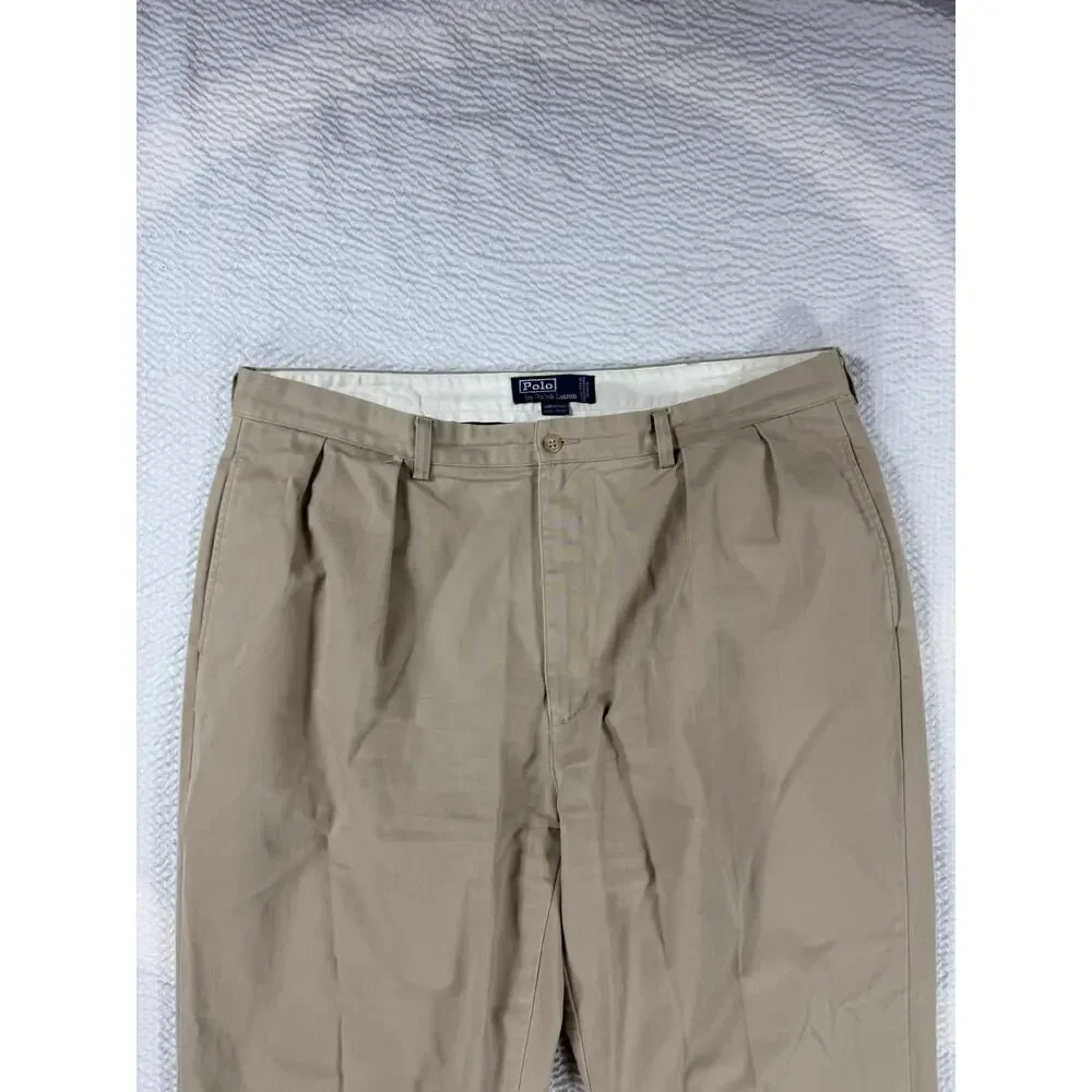 Polo Ralph Lauren Pants Mens 40x30 Andrew Pant Tan Chino Casual Cotton Preppy